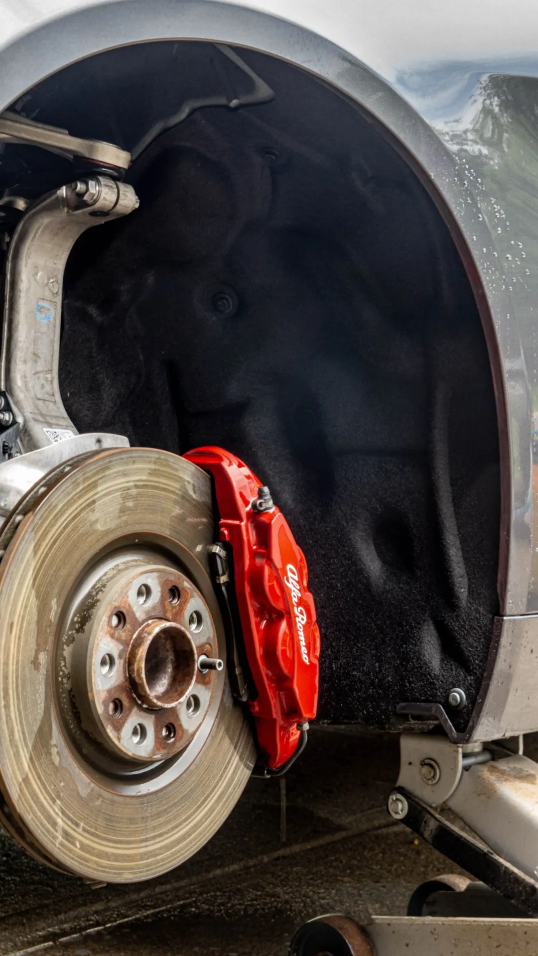 Alfa Romeo brake caliper after detailing