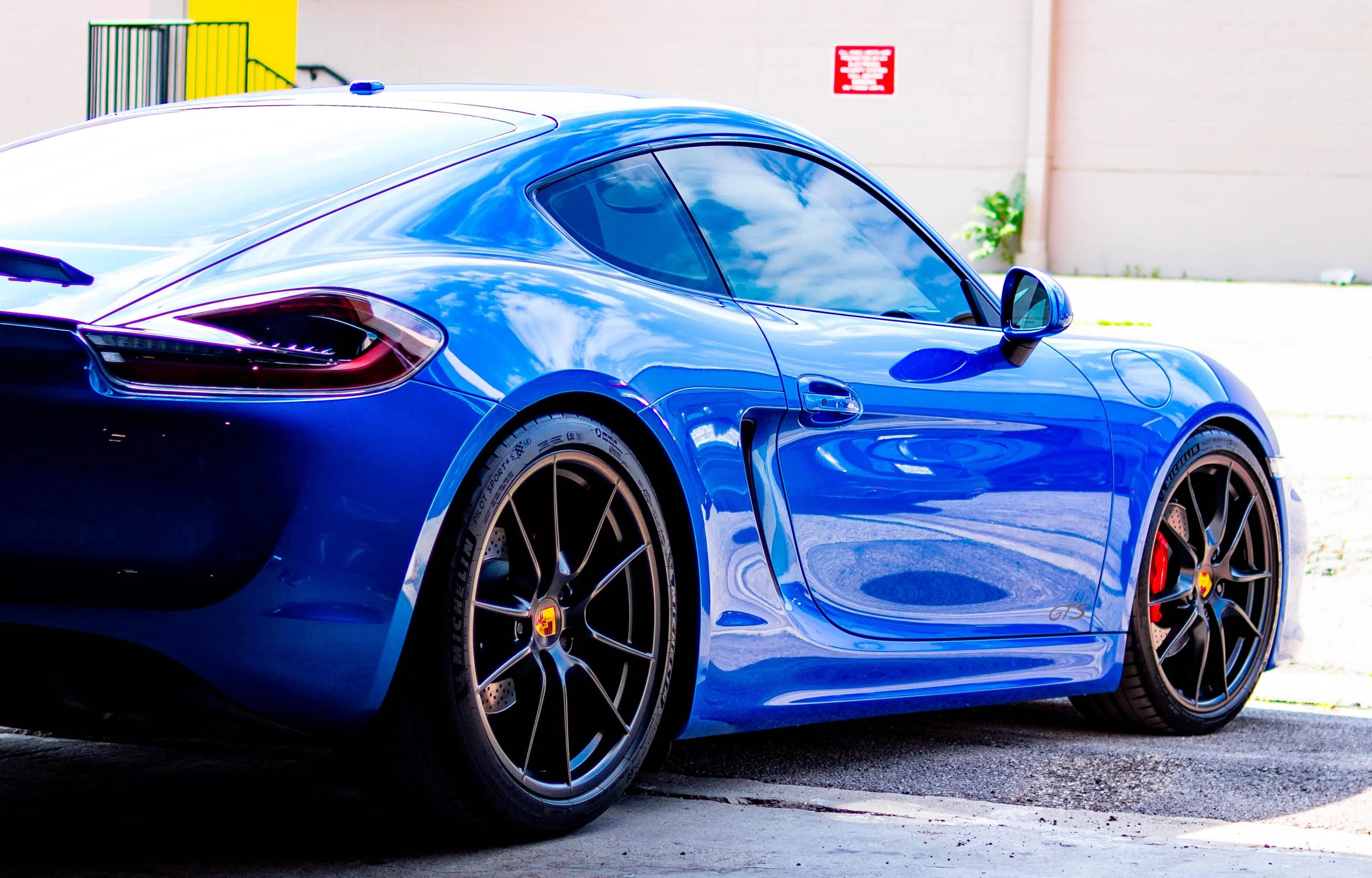 Blue Porsche Cayman GTS, corrected and coated